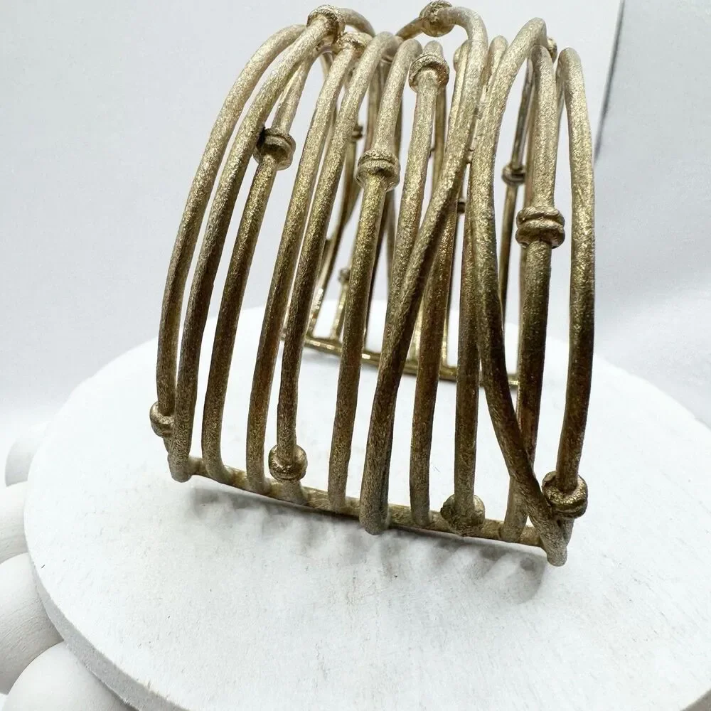 Rivka Friedman 18K Gold Clad Wrapped Mina Cuff Knotted Statement Bracelet